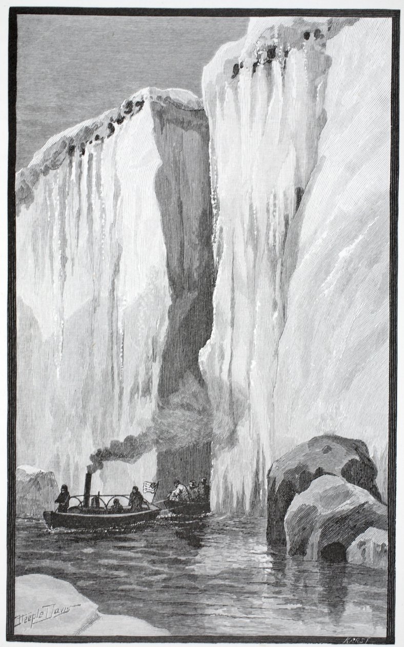 Un passage merveilleux à travers une banquise fendue, pub. Londres 1886 - J. Steeple Davis