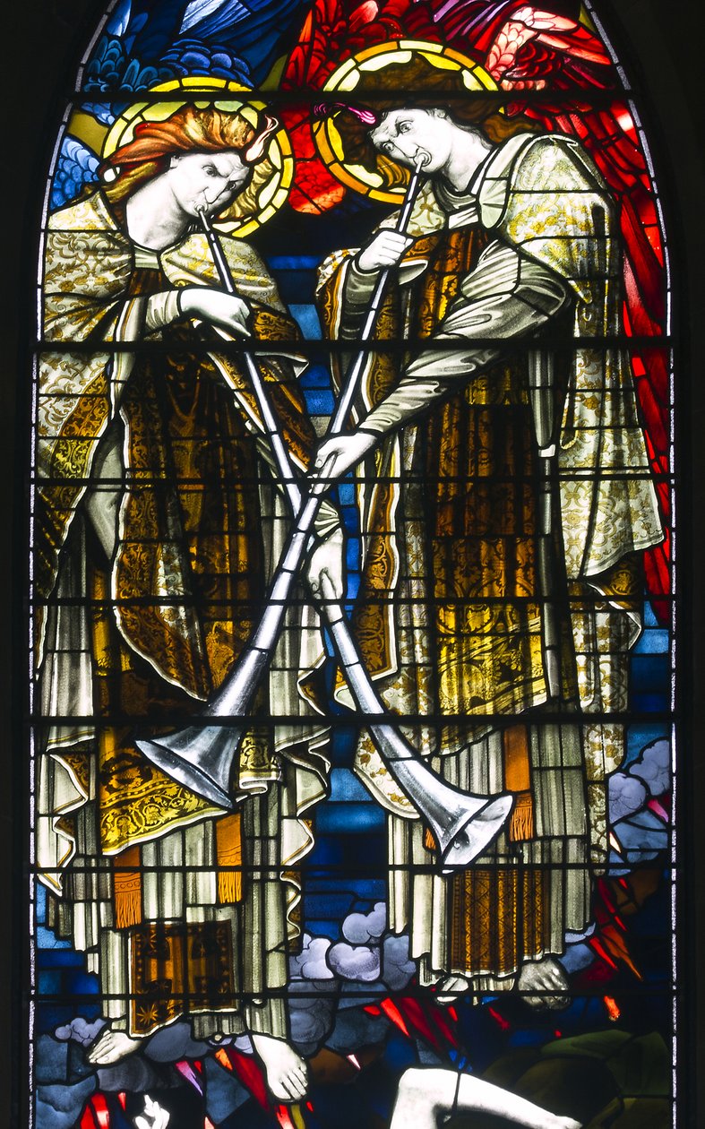 Jesmond, St George, Gateshead Stained Glass Co, J W Brown, TR Spence, Fenêtre Est, Le Jugement dernier - J. W. and Spence Brown