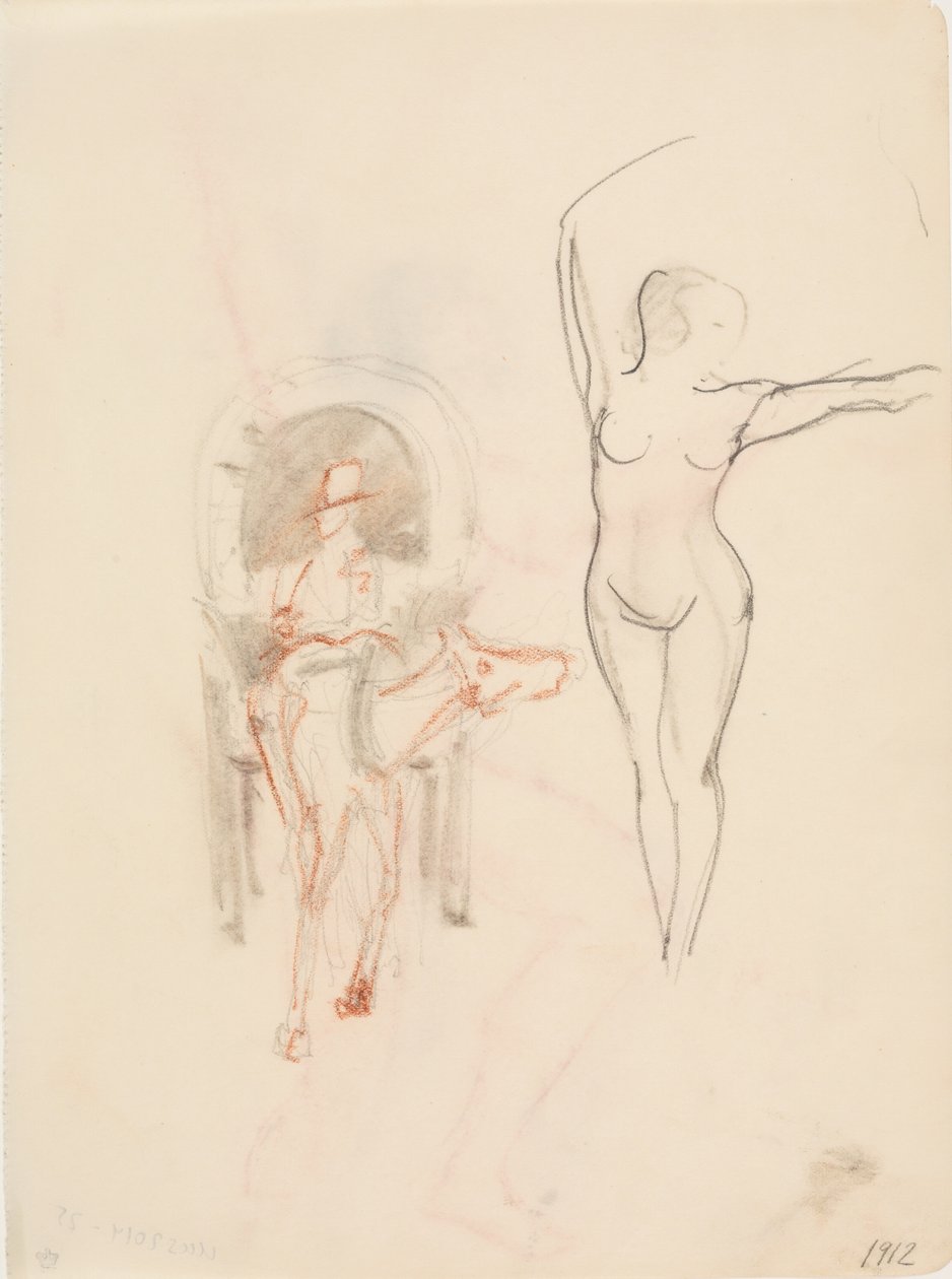 Femme nue et fiacre - J.A. Jerichau