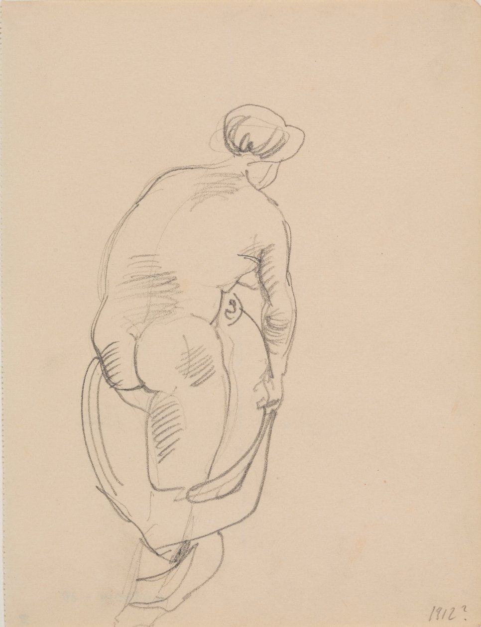 Femme nue debout, vue de dos - J.A. Jerichau