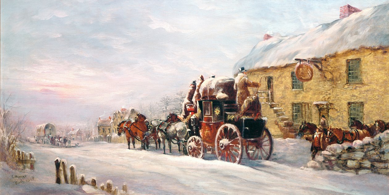 Diligence devant une taverne, Bath 1819 - J.C. Maggs