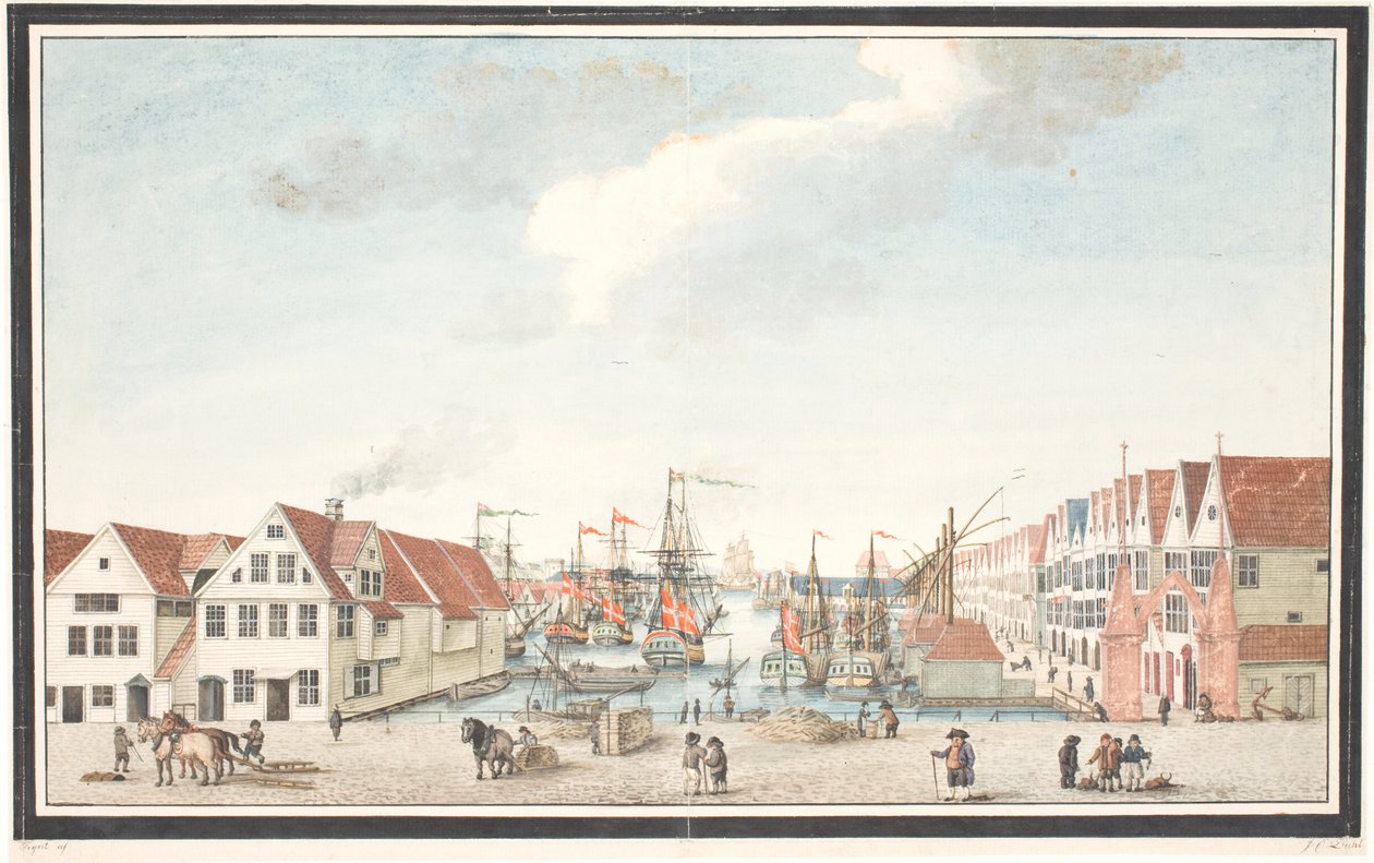 Quai à Bergen - Johan Christian Dahl