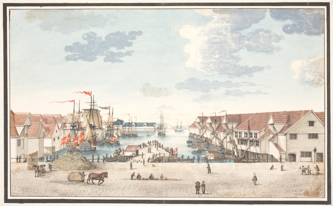 Quai à Bergen - Johan Christian Dahl