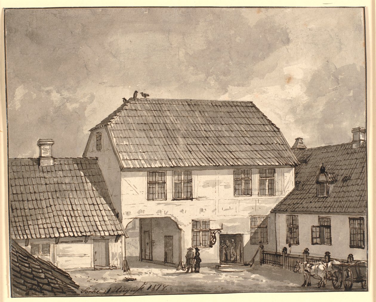 Intérieur de cour à Sorø - Johan Christian Dahl