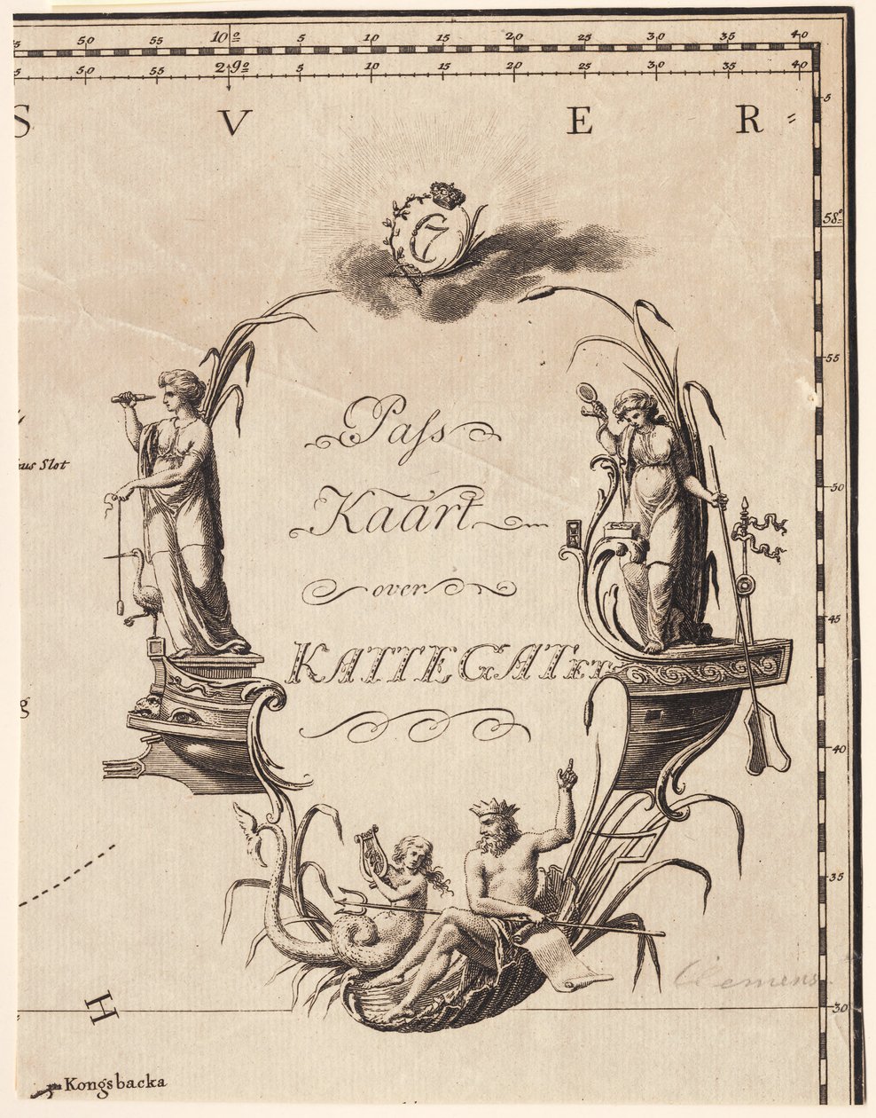 Carte de passage sur le Kattegat - J.F. Clemens
