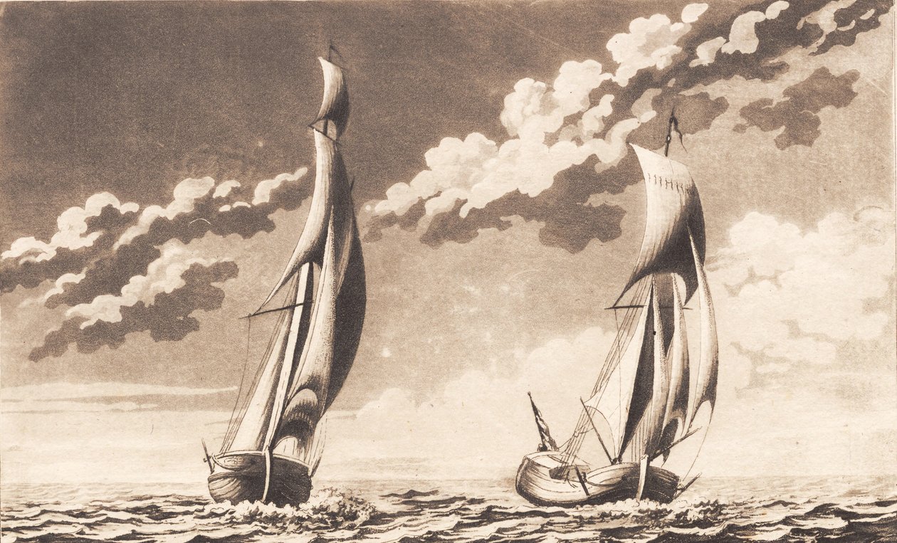 Suite de navires. 2 yachts - J.F. Clemens