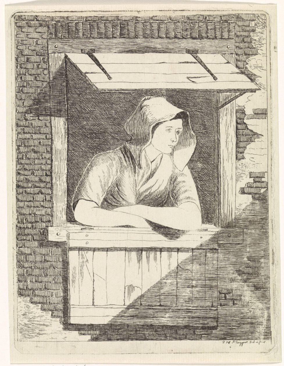 Femme à une fenêtre ouverte - J.H. Pluygers