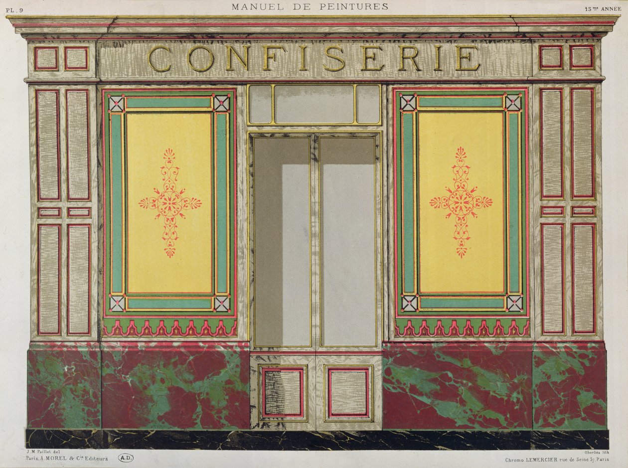 Conception de devanture pour une confiserie - J.M. Paillet