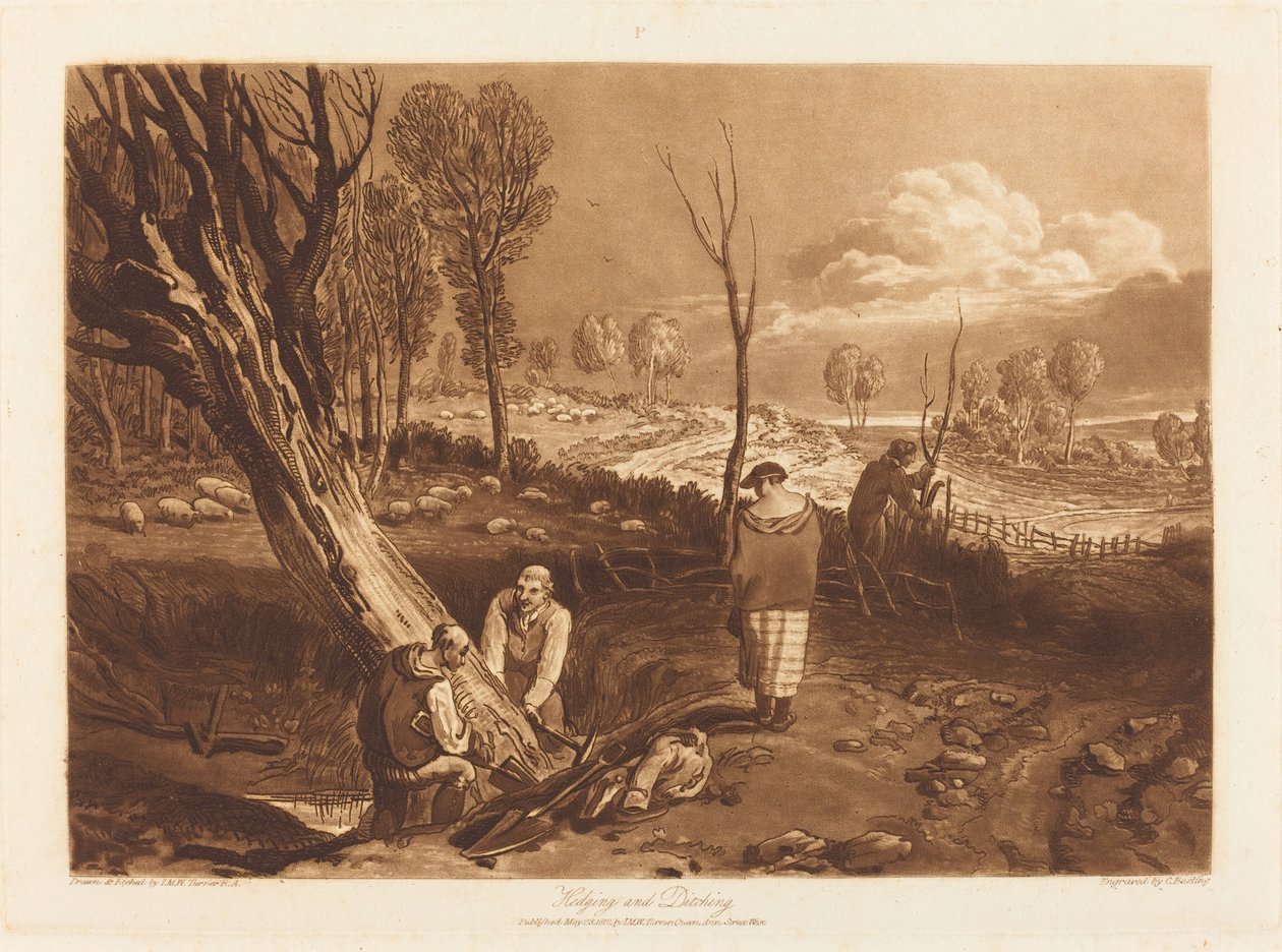 Taille des haies et creusement des fossés, publié en 1812 - Joseph Mallord William Turner
