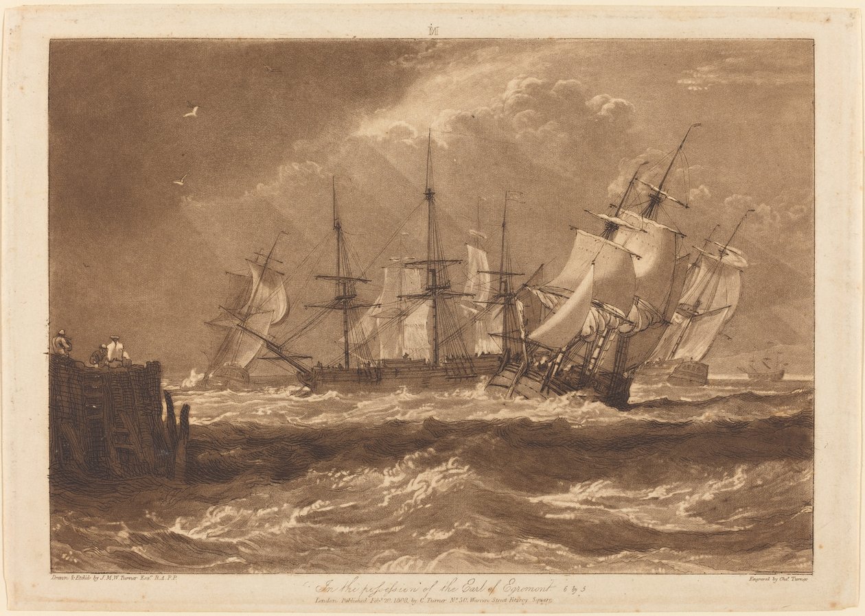 Navires dans une brise - Joseph Mallord William Turner