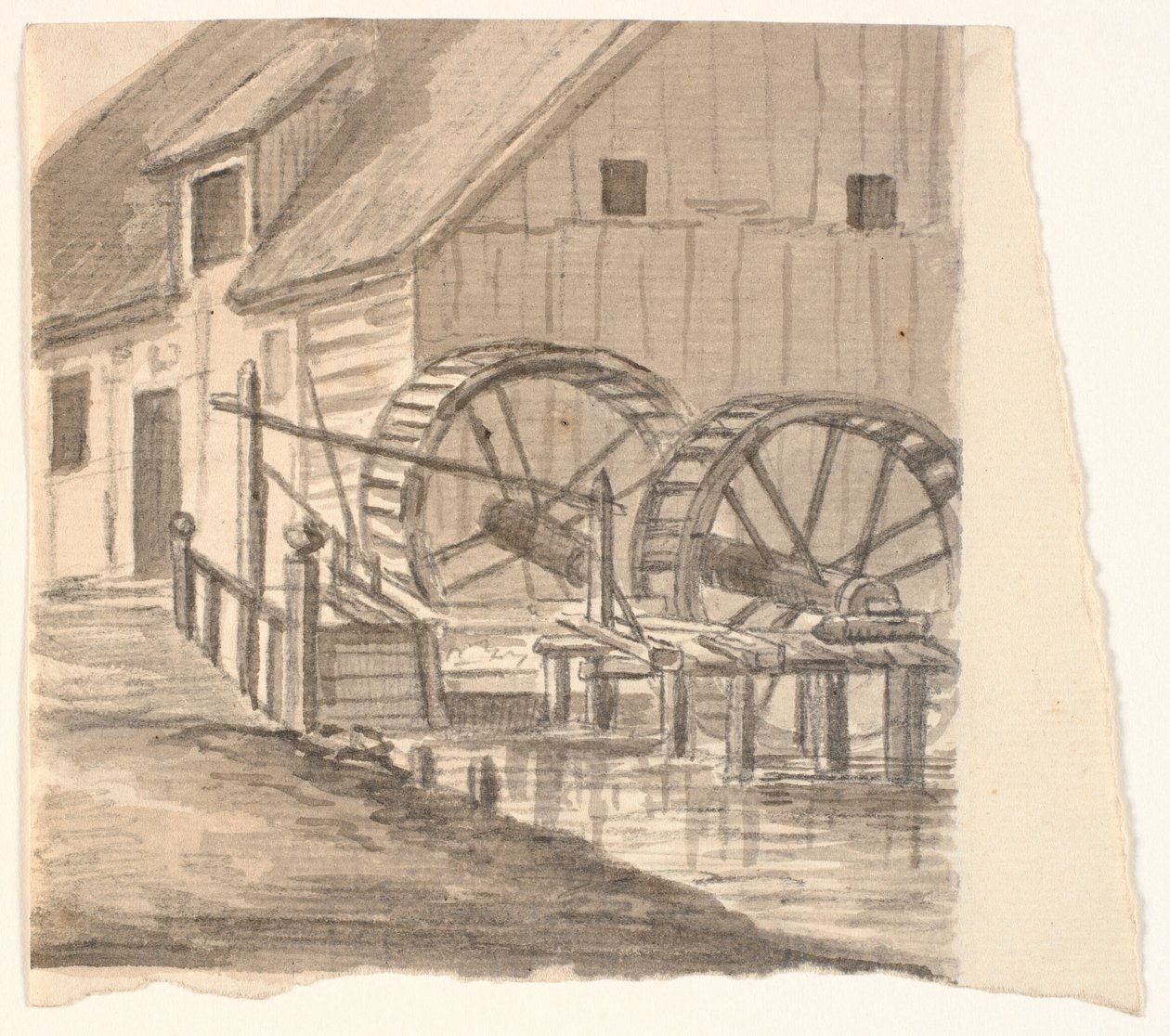 Roue de moulin et partie du moulin - J.P. Møller