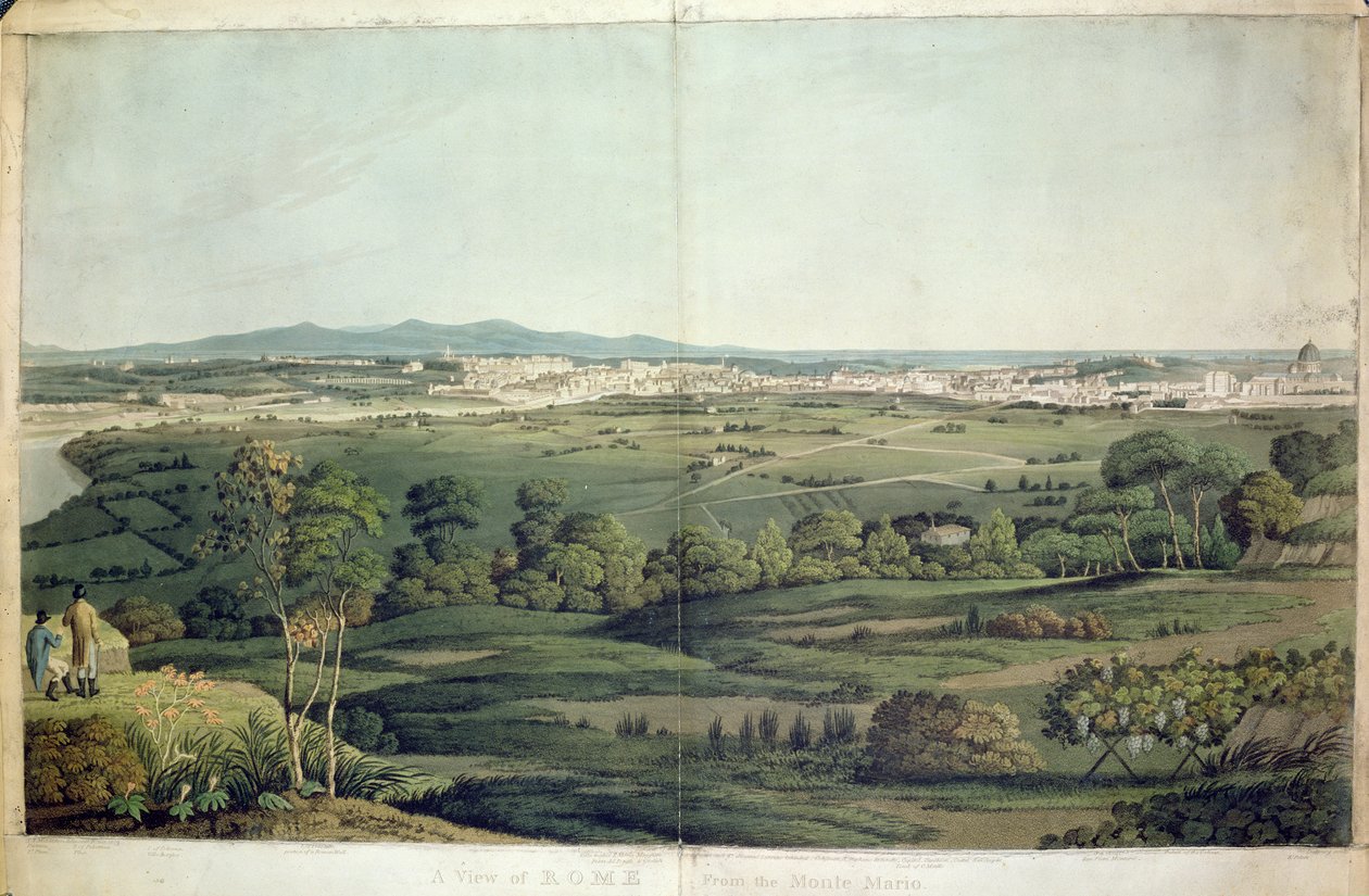 Vue de Rome depuis Monte Mario, gravée par Dubourg, 1811 - J.T. Middleton