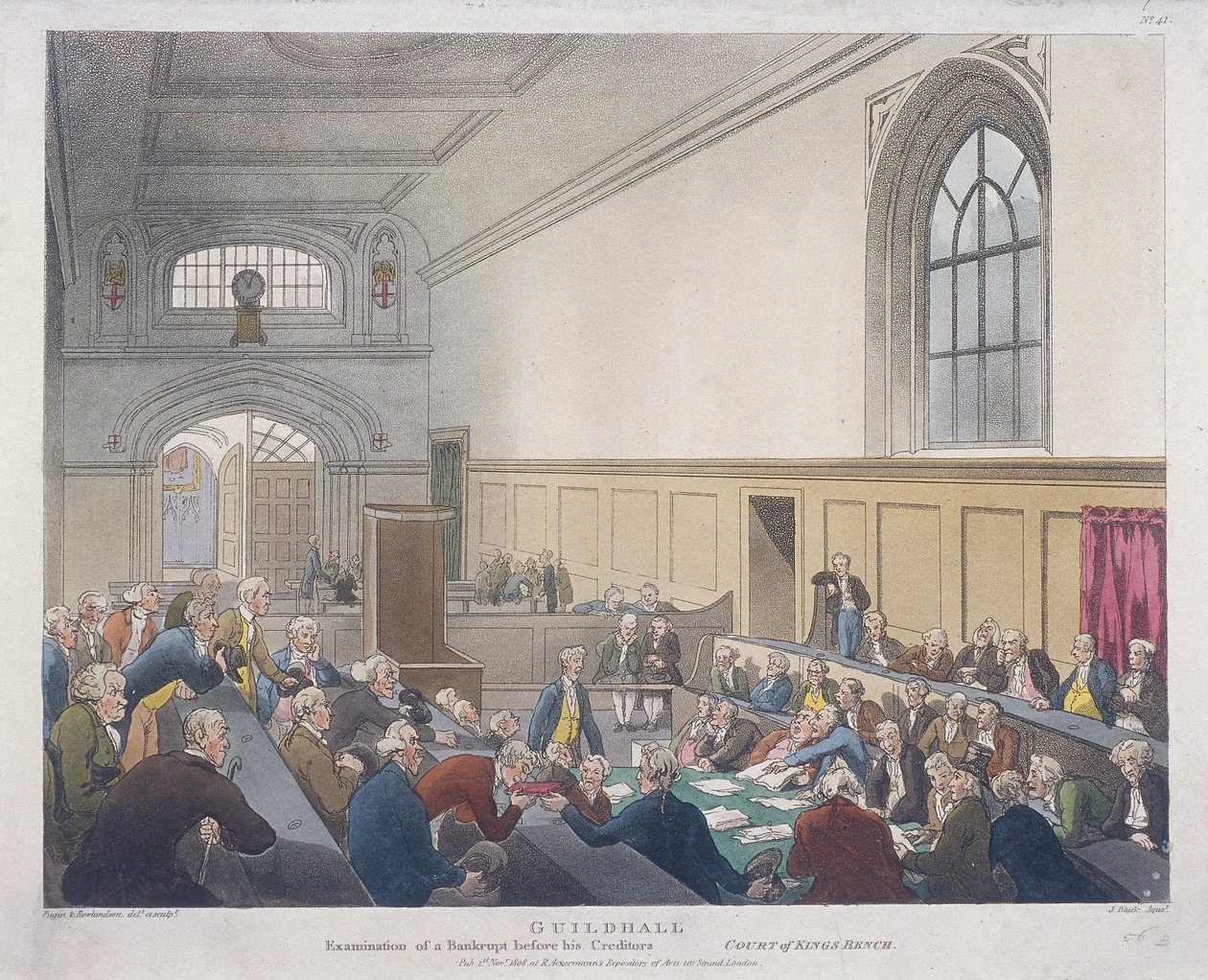 Cour du banc du roi, Guildhall, Londres, 1808 - J Bluck