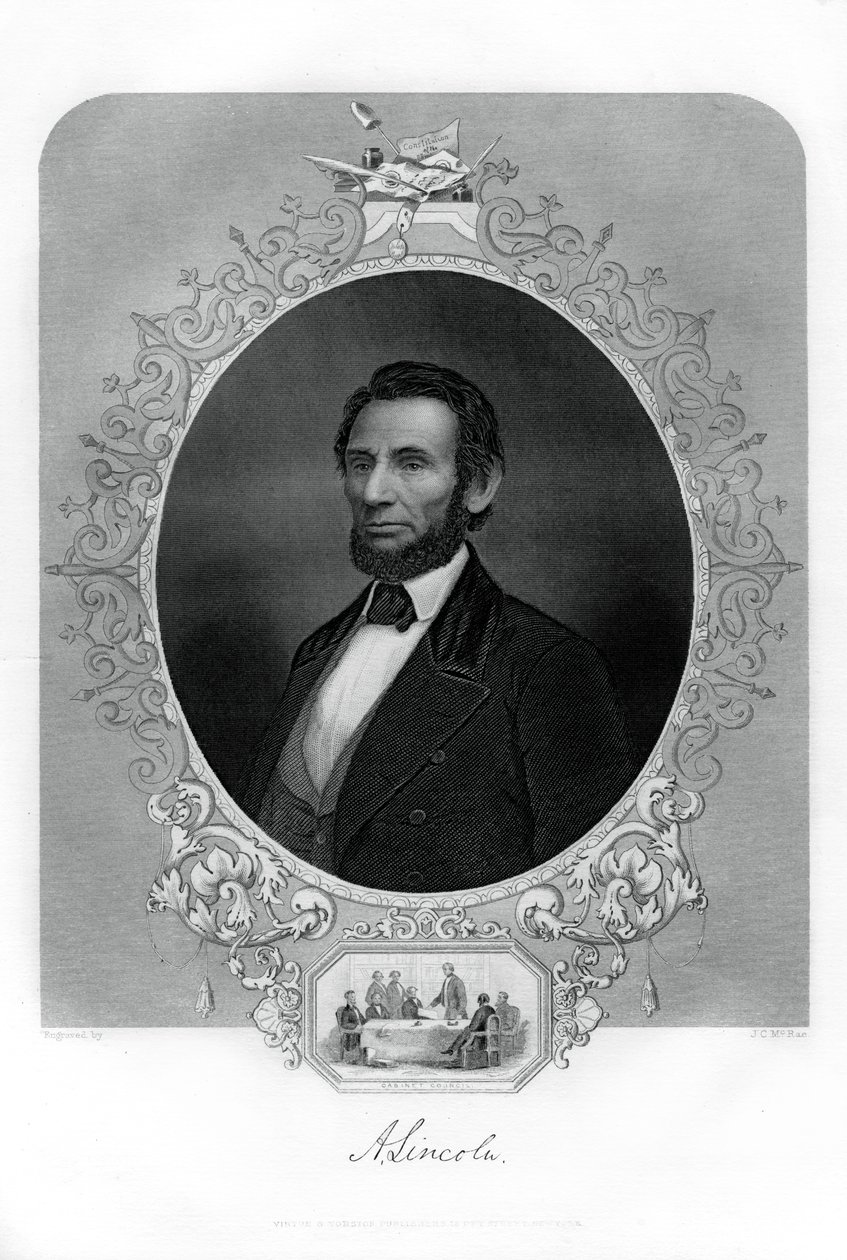 Président Abraham Lincoln, homme politique américain, 1862-1867 - J. C. McRae