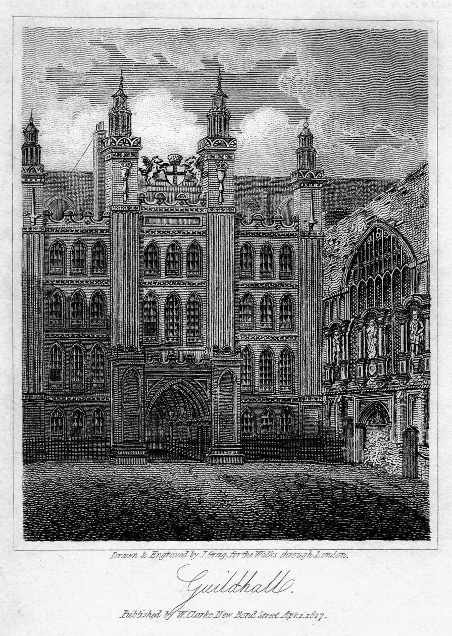 Guildhall, Cité de Londres, 1817 - J. Greig