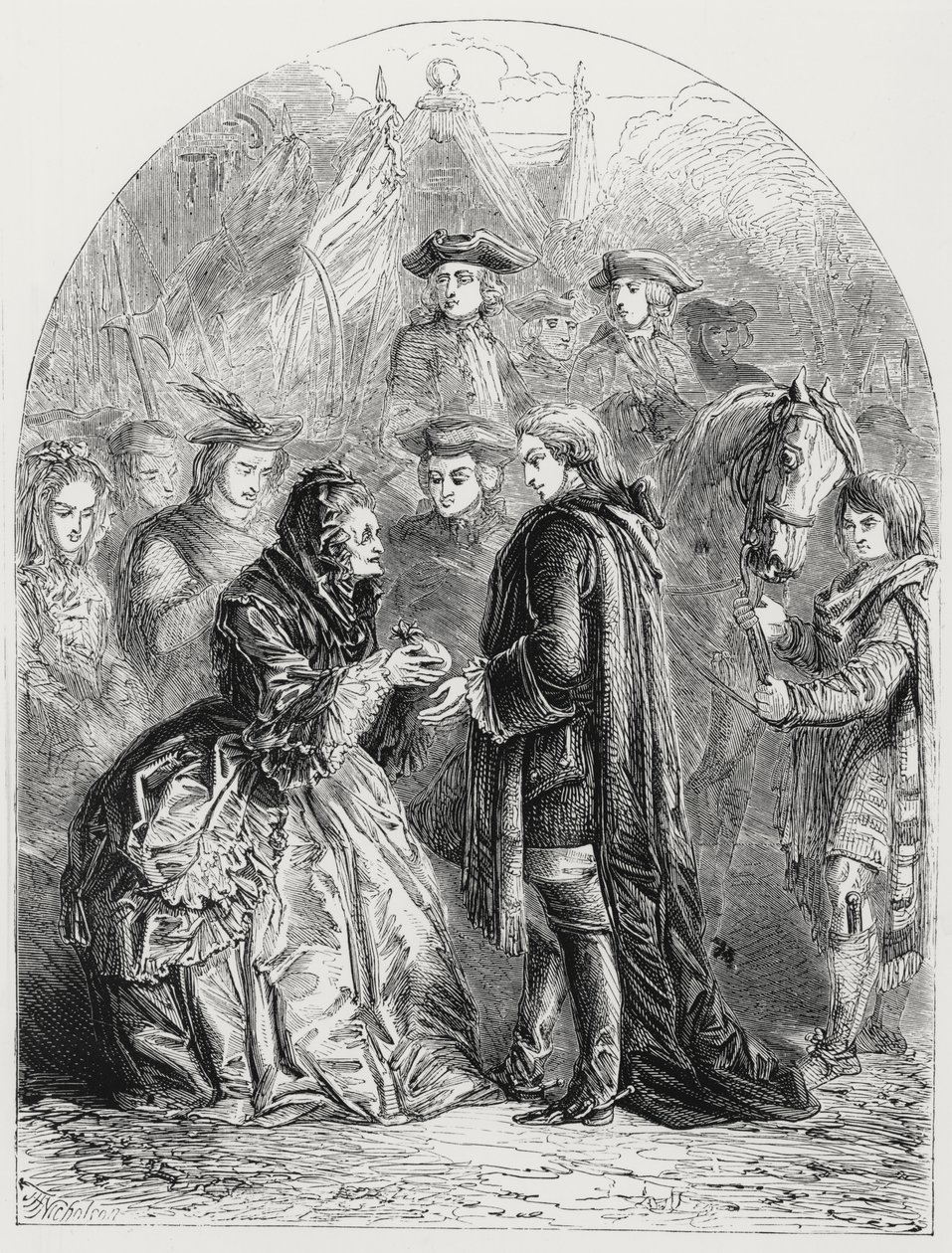 Mme Skyring accueillant le Jeune Prétendant - J. H. Nicholson
