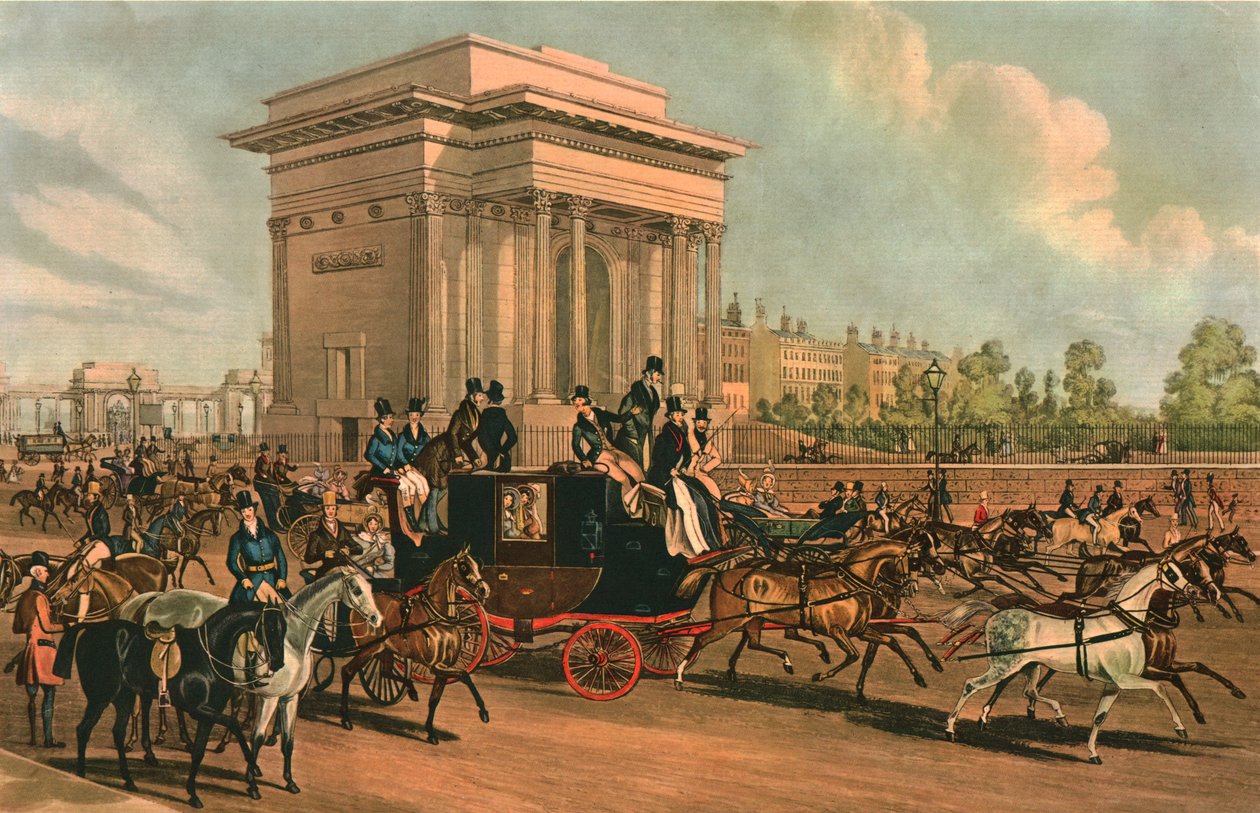 Hyde Park Corner, vers 1838 - J Harris