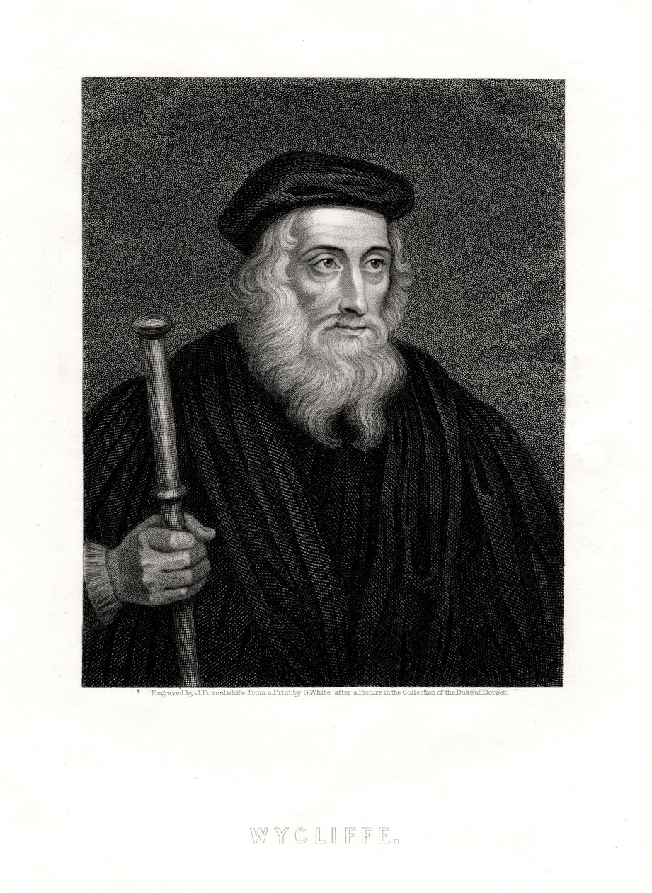 John Wycliffe, théologien anglais, 19ème siècle - J. Posselwhite