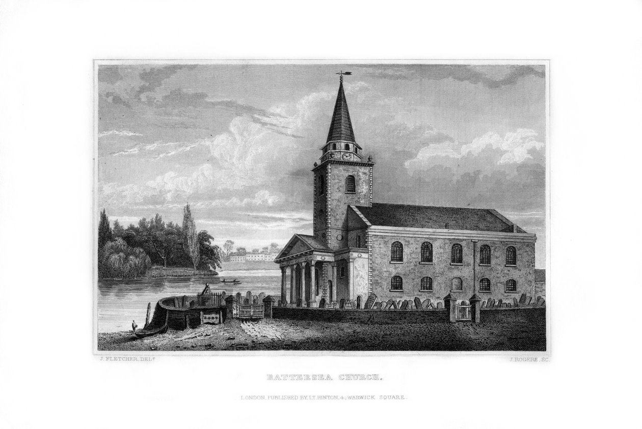 Église de Battersea, Battersea, Londres, 1829 - J. Rogers