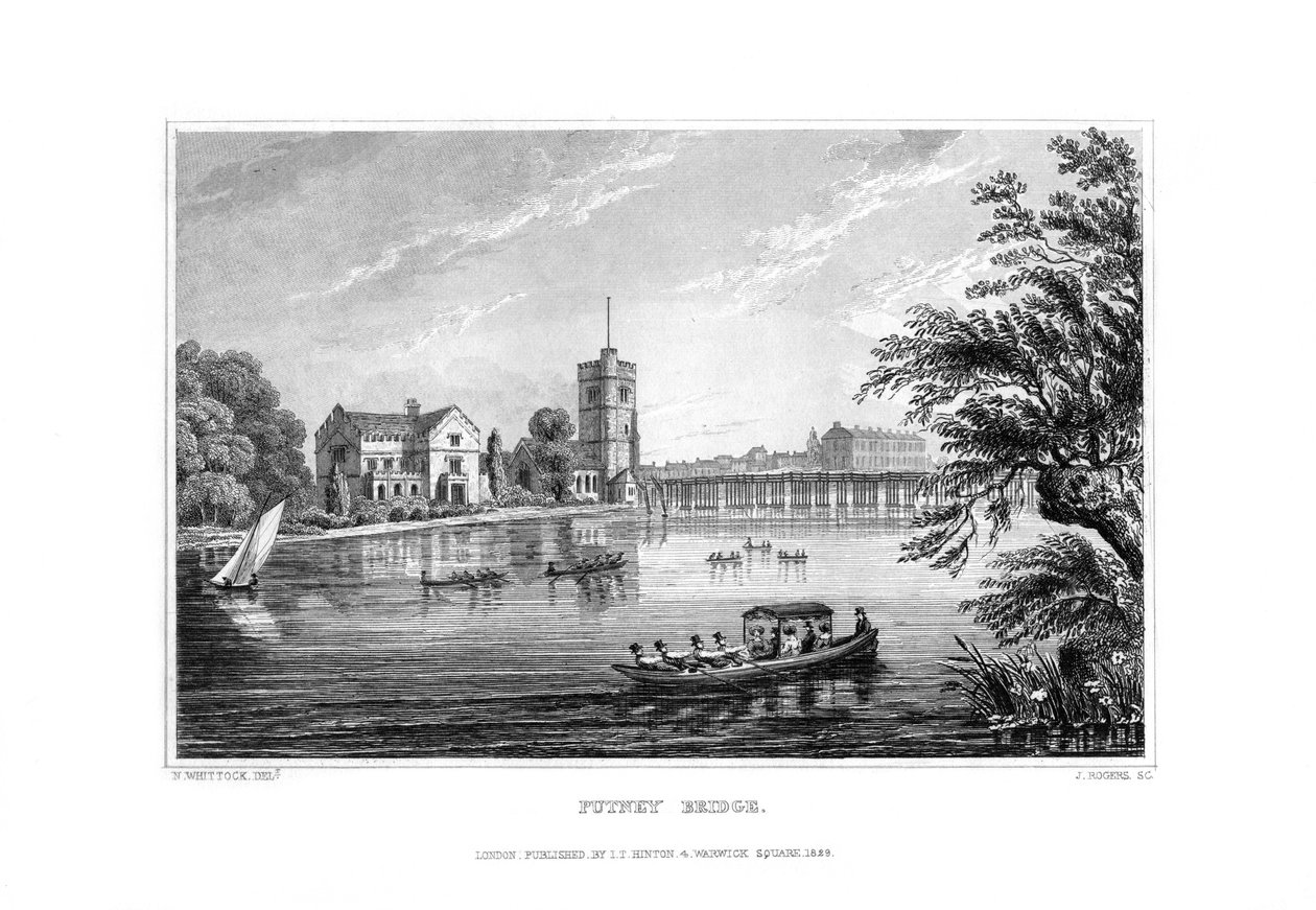 Pont de Putney, Londres, 1829 - J. Rogers