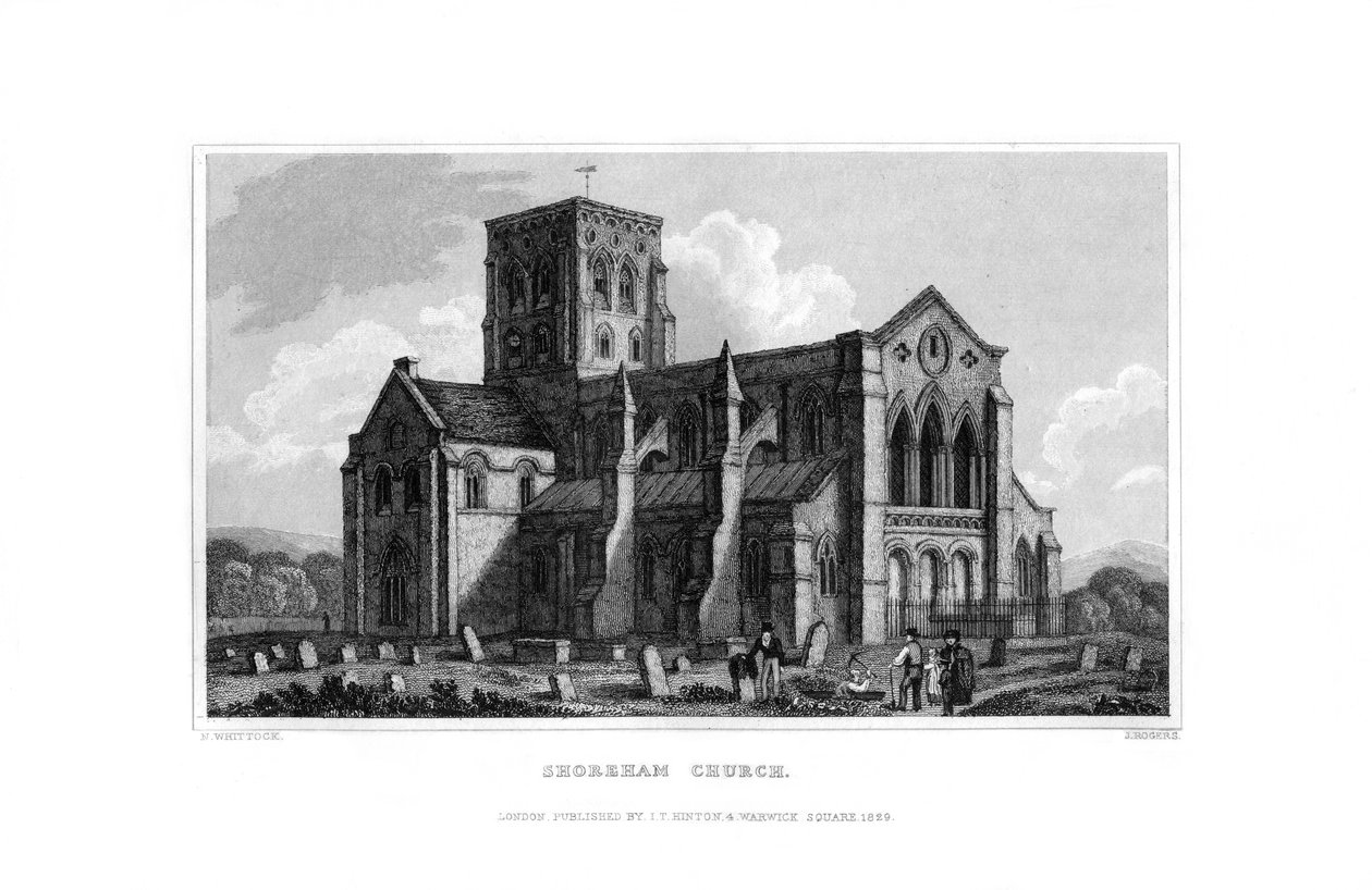 Église de Shoreham, West Sussex, 1829 - J. Rogers