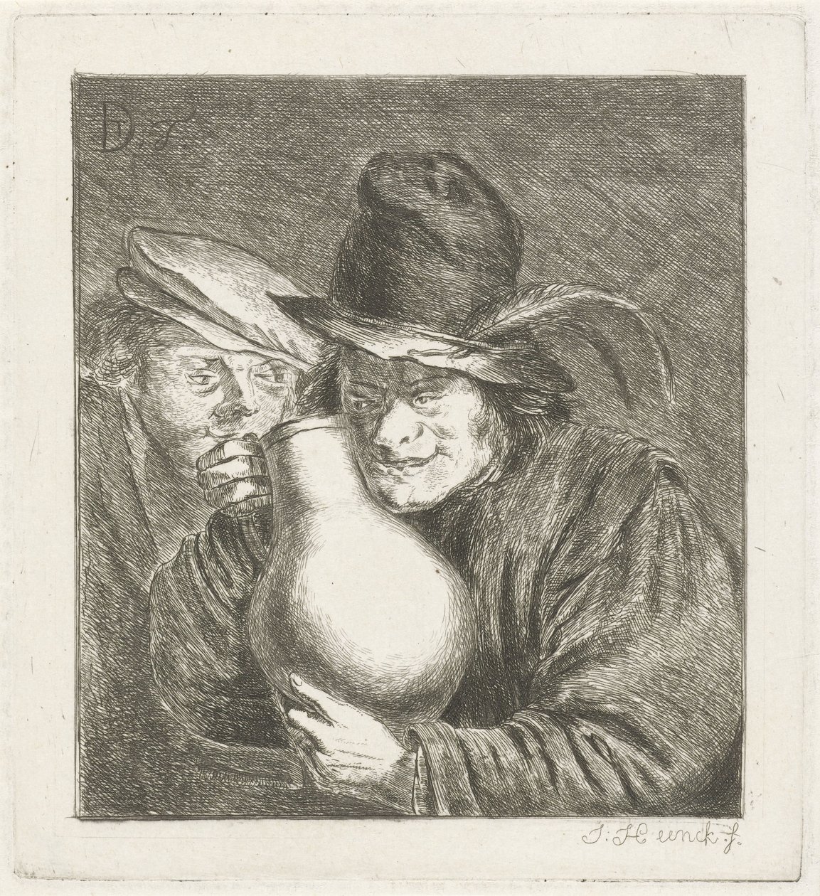 Deux paysans avec une cruche - Jabes Heenck