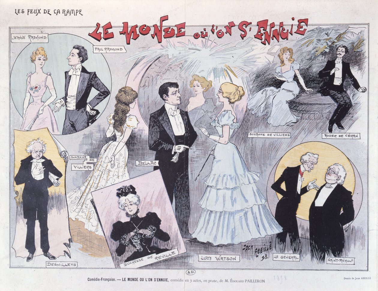 Affiche publicitaire pour la comédie satirique Le Monde où l
