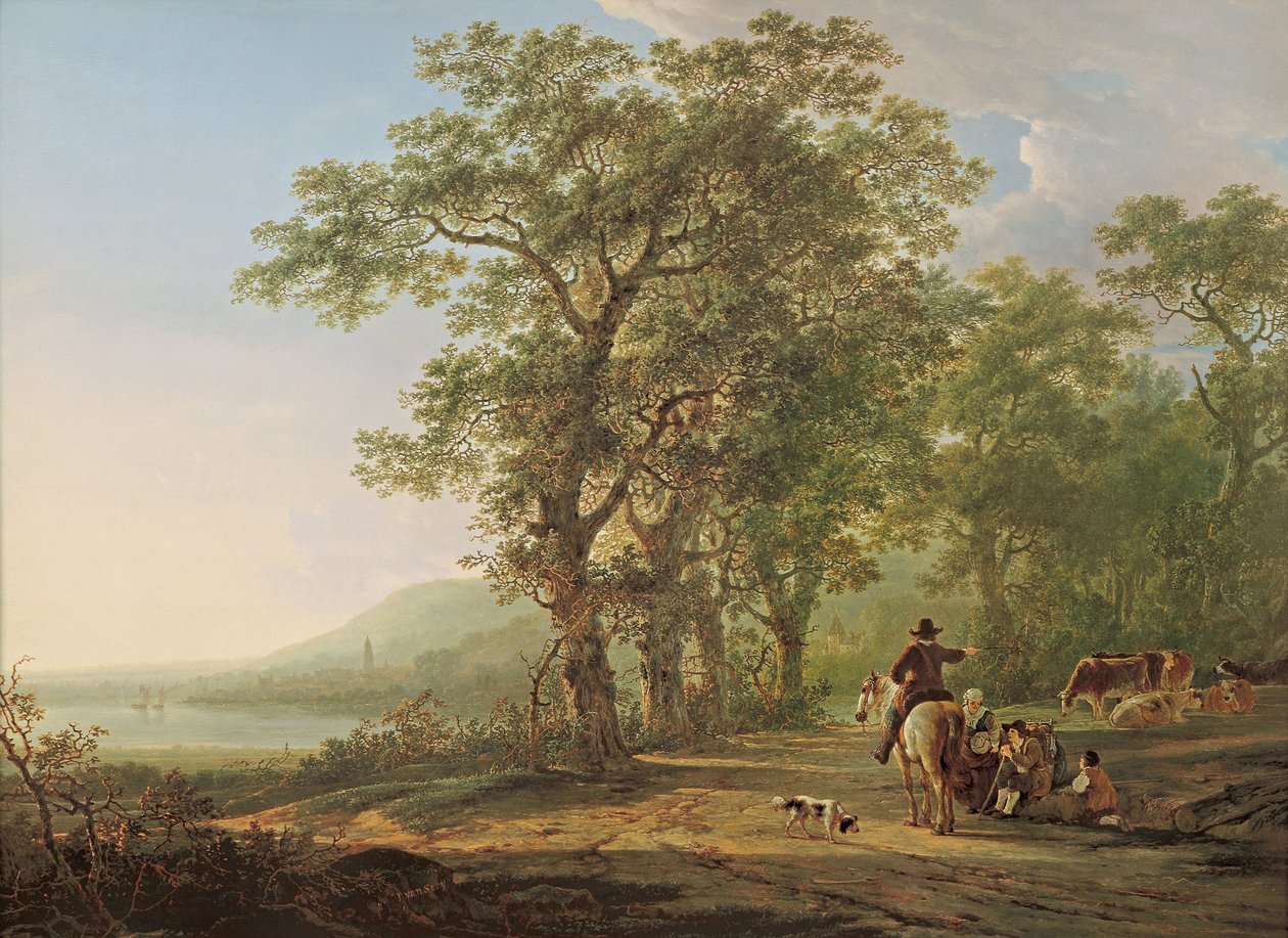 Figures dans un paysage forestier - Jacob van Strij