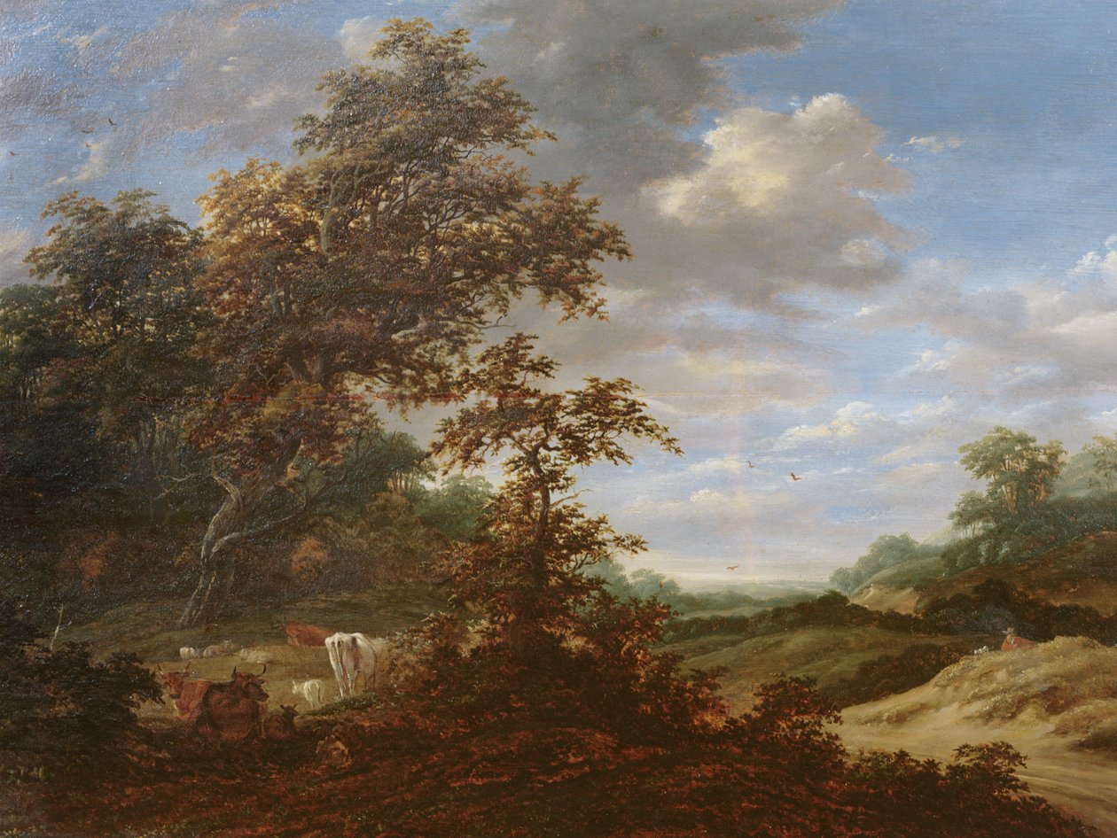 Paysage boisé avec du bétail - Jacob van Ruisdael