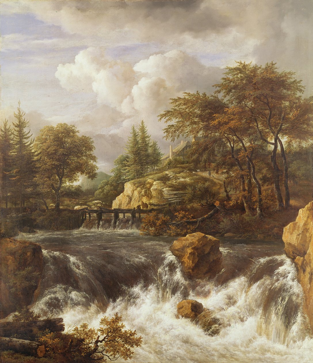Une cascade dans un paysage rocheux, c.1660-70 - Jacob van Ruisdael