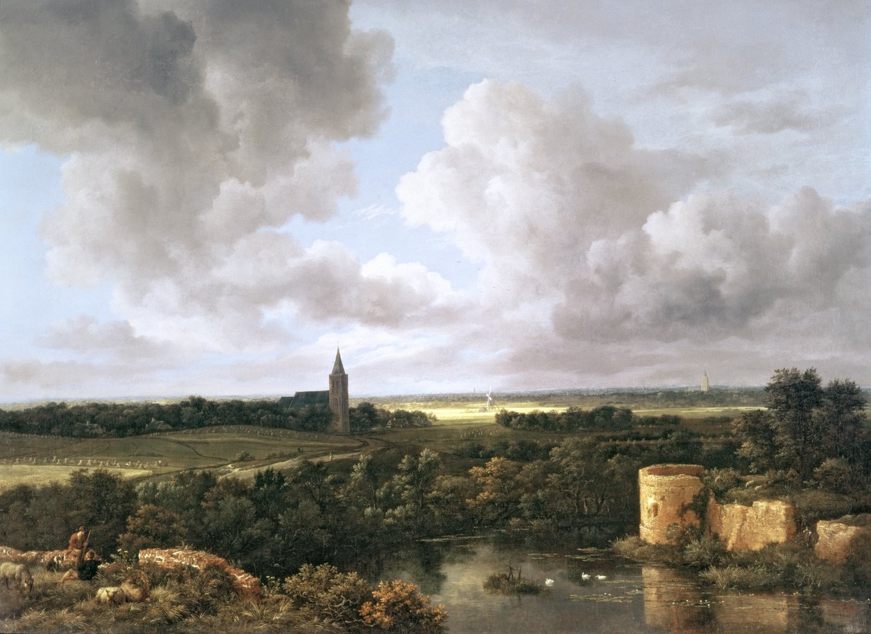 Paysage avec château et église en ruines, vers 1665-70 - Jacob van Ruisdael