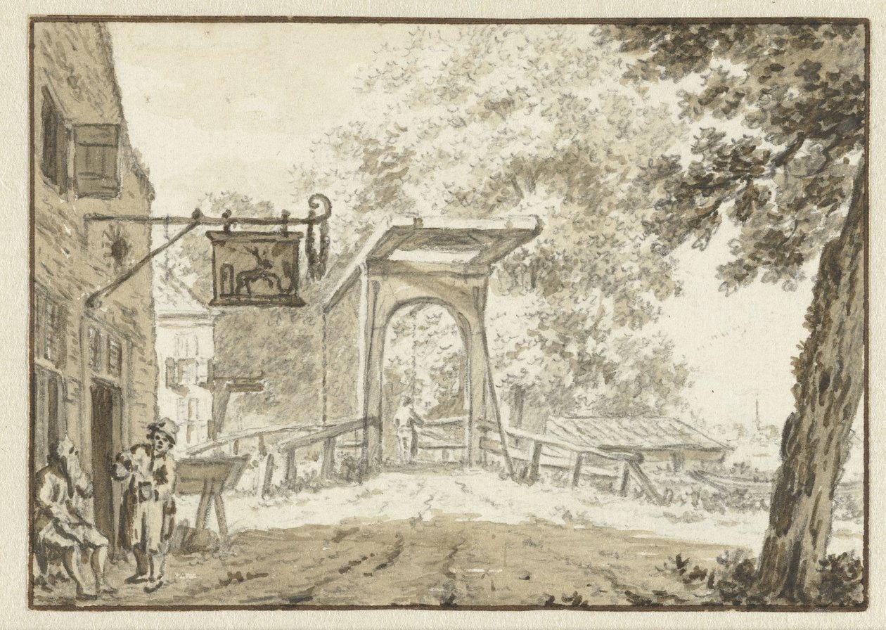 Auberge devant un pont - Jacob  Cats