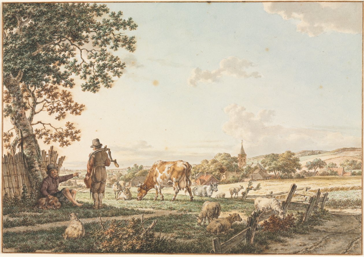 Paysage pastoral avec village, 1799 - Jacob Cats