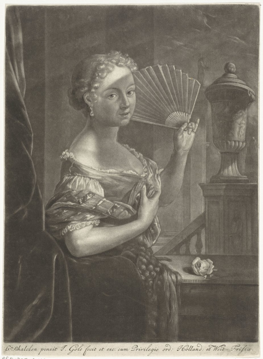 Jeune femme avec un éventail - Jacob Gole