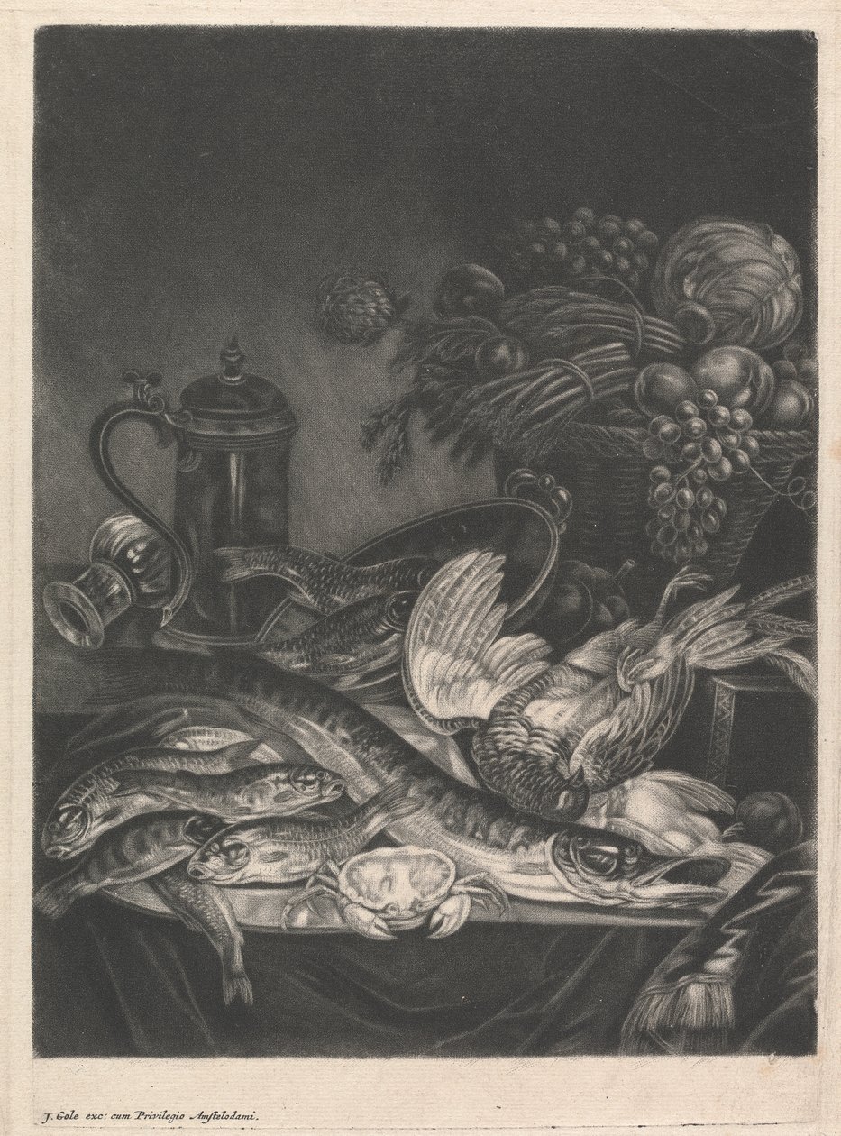 Nature morte avec poisson et volaille - Jacob Gole