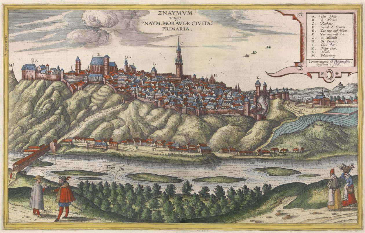 Vue de Znaymvm/Znojmo en Tchéquie - Jacob Hoefnagel