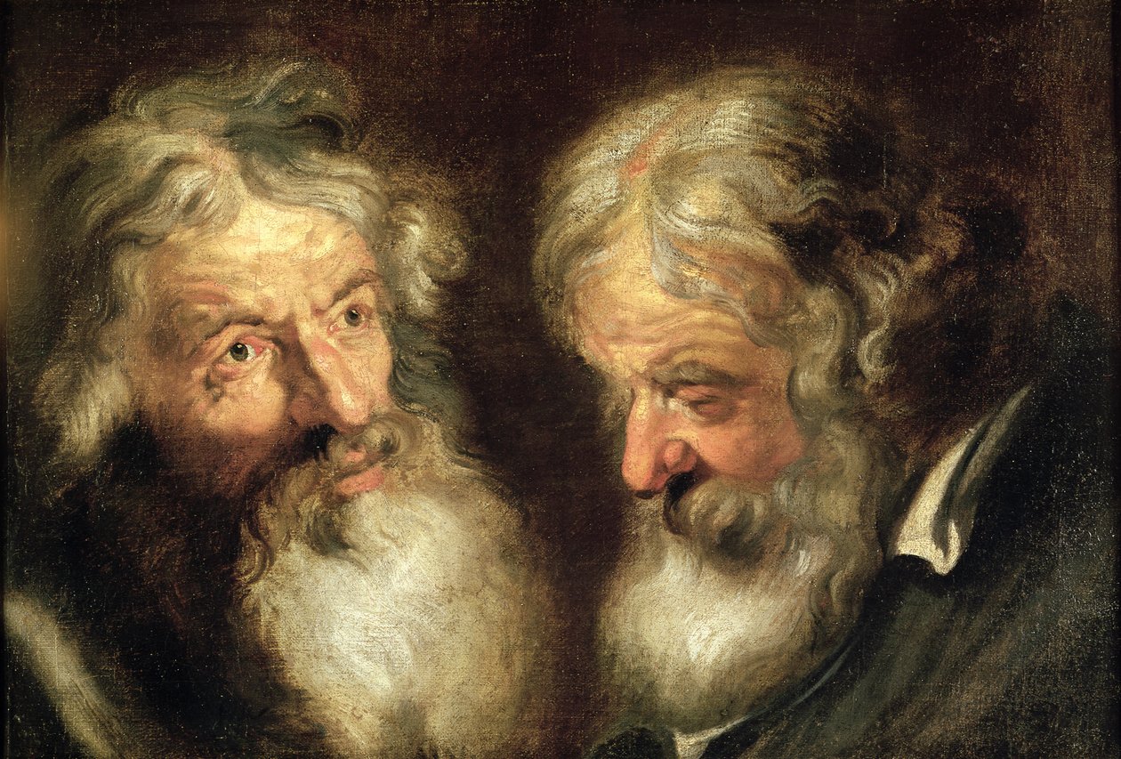 Têtes de deux vieux hommes - Jacob Jordaens