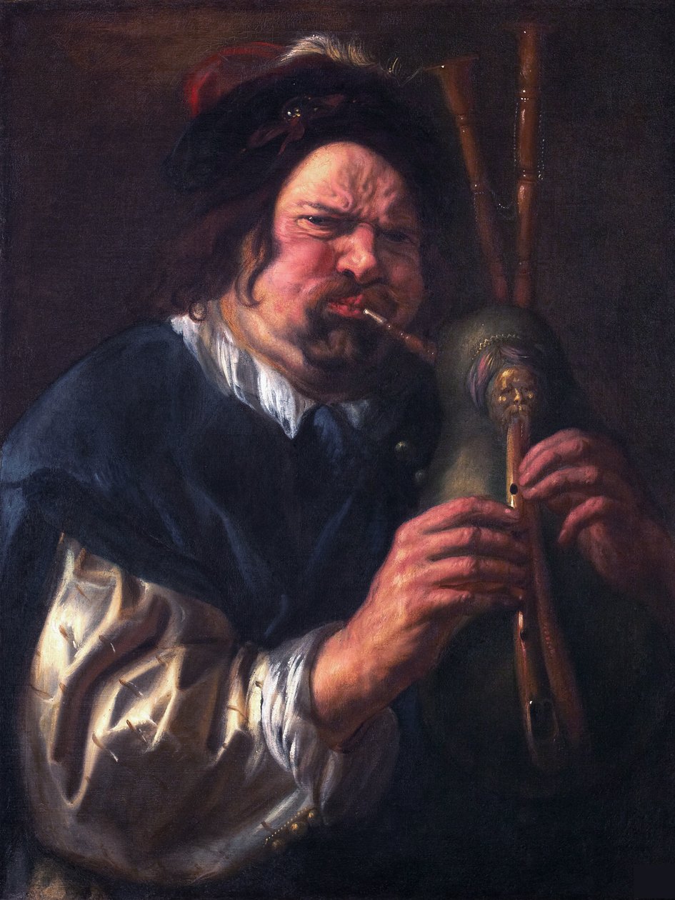 Autoportrait jouant de la cornemuse - Jacob Jordaens