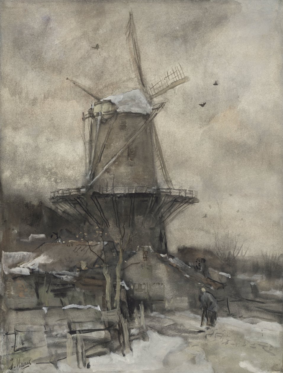 Un moulin en hiver - Jacob Maris