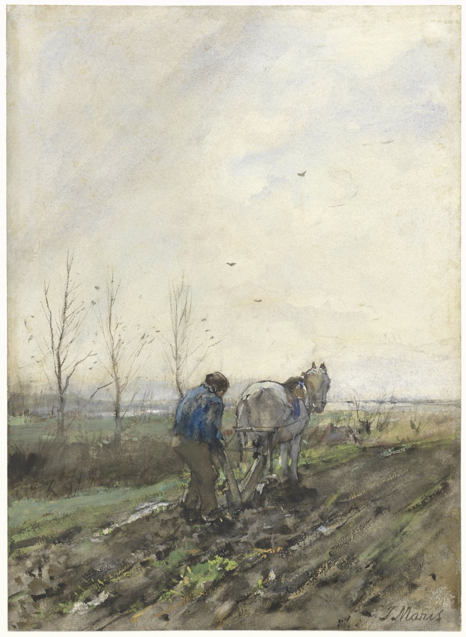 Fermier labourant - Jacob Maris