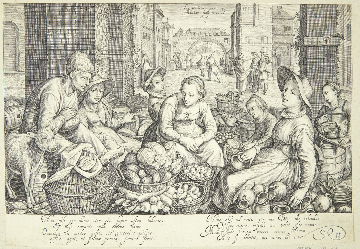 Scène de marché dans une ville - Jacob Matham