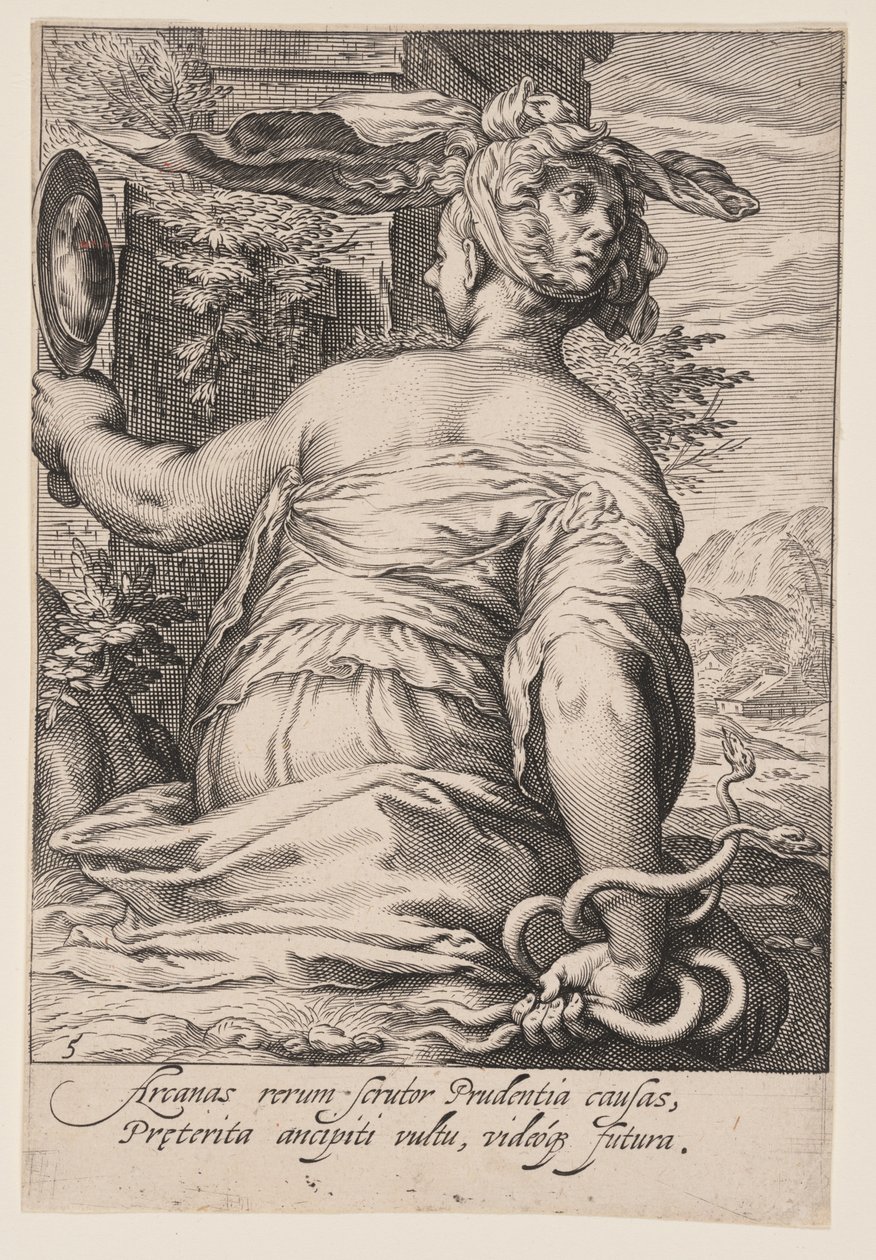 Prudence, extrait des Sept vertus - Jacob Matham
