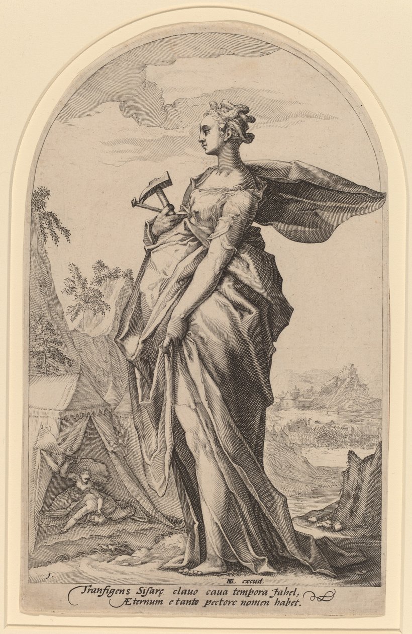 Jaël et Sisera - Jacob Matham after Hendrik Goltzius