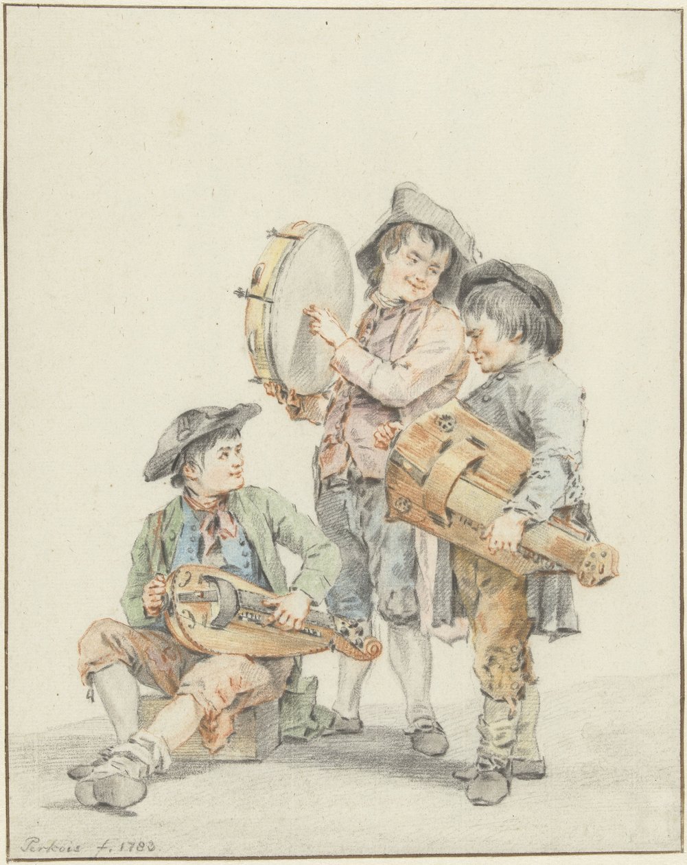 Trois garçons avec des instruments de musique - Jacob Perkois