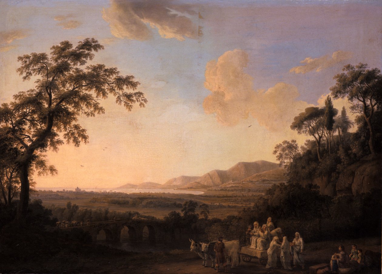 Paysage idyllique au crépuscule, 1782 - Jacob Philippe Hackert