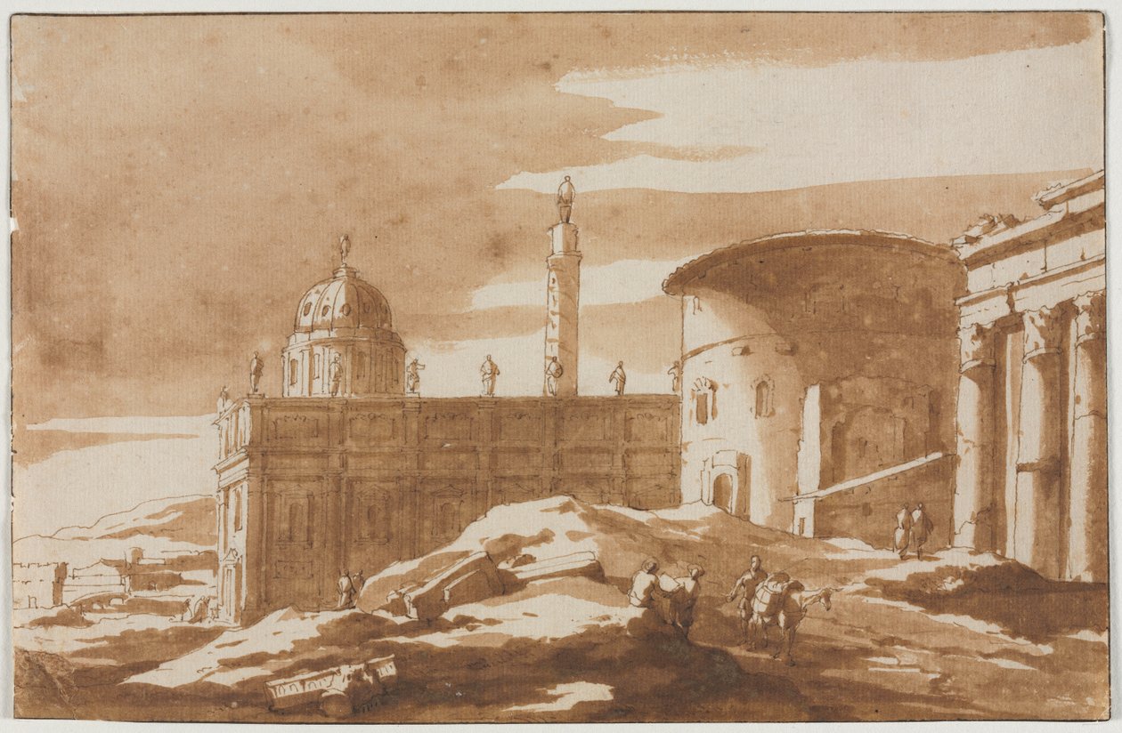 Vue des bâtiments anciens - Jacob van der Ulft