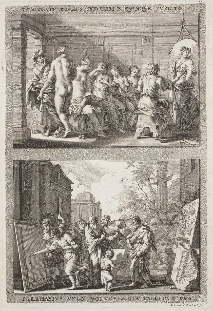 Zeuxis et Parrhasius - Jacob von Sandrart
