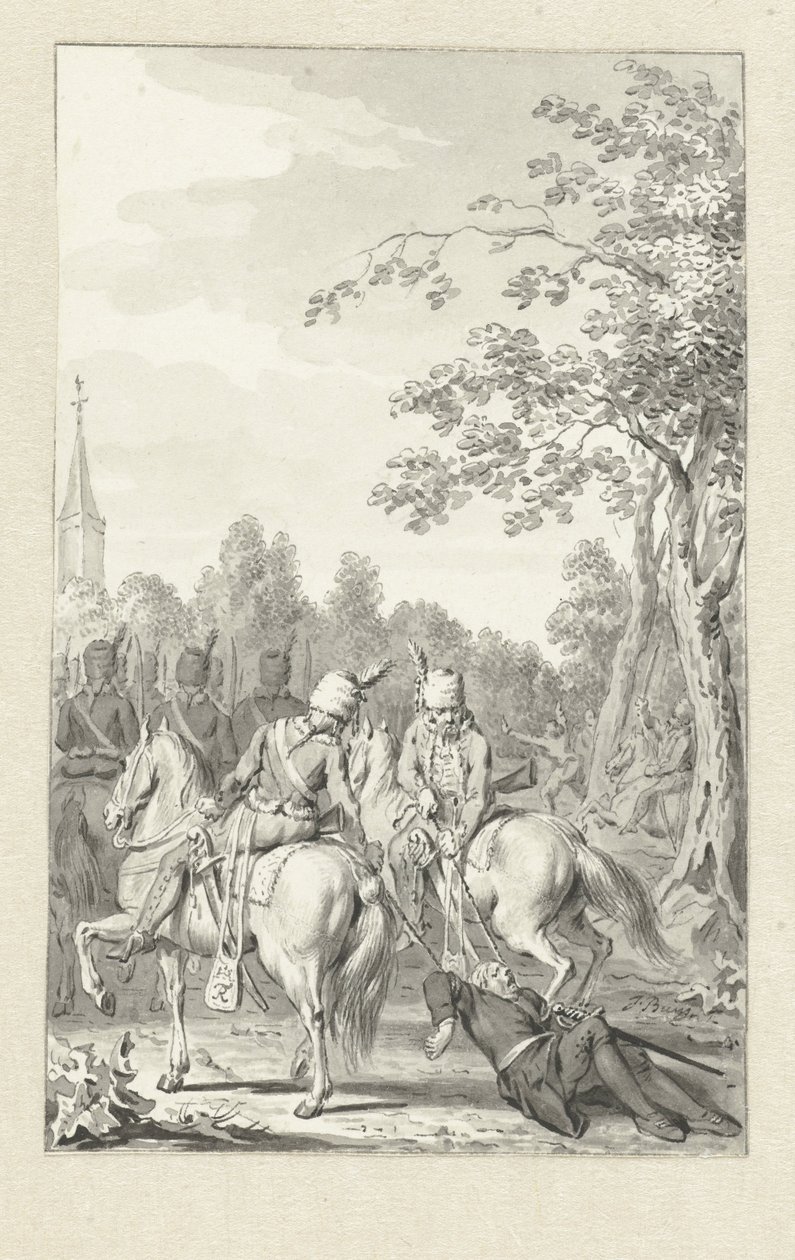 Cluwer maltraité par les hussards prussiens - Jacobus Buys