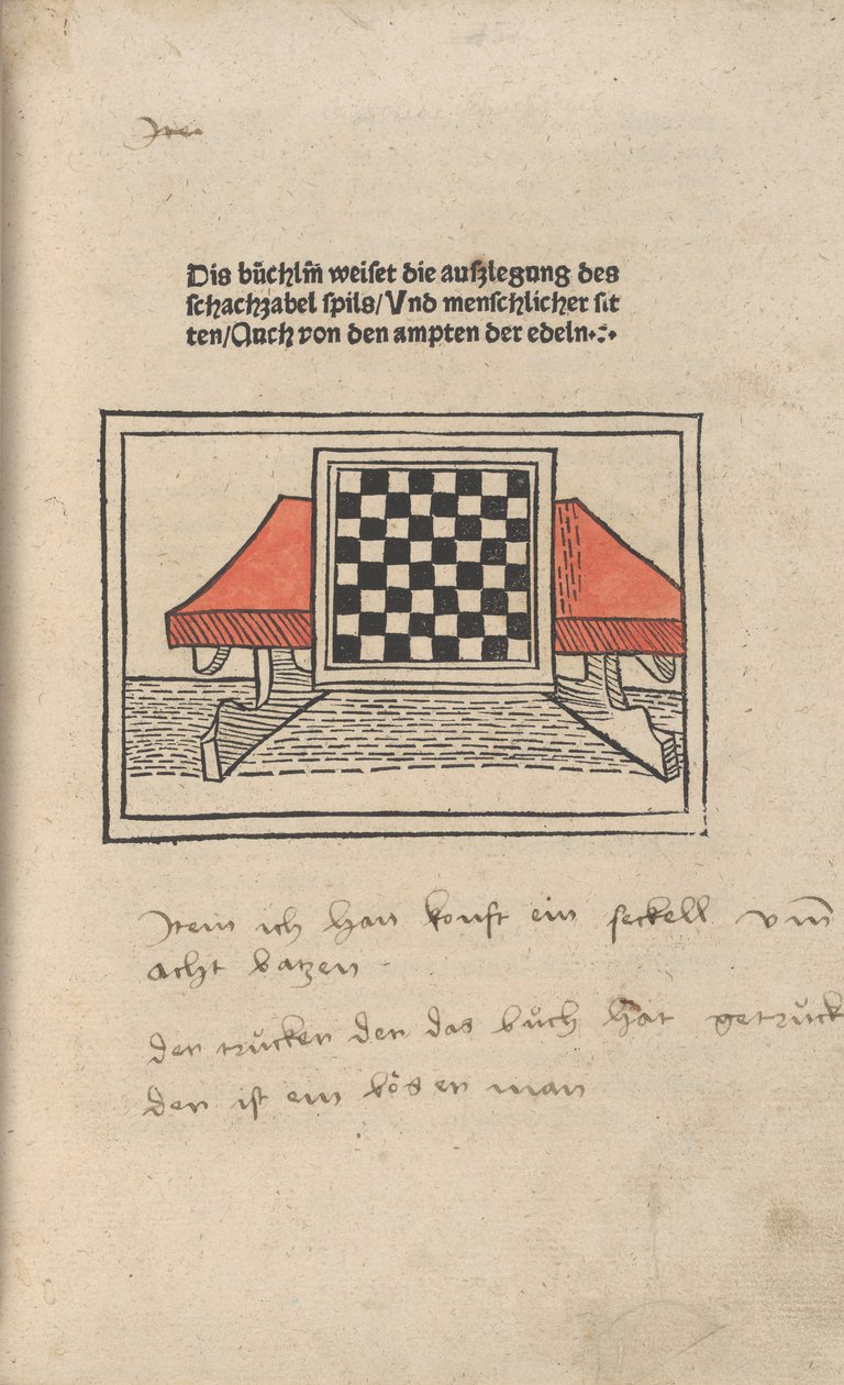 Le livre des échecs, 1483 - Jacobus de Cessolis