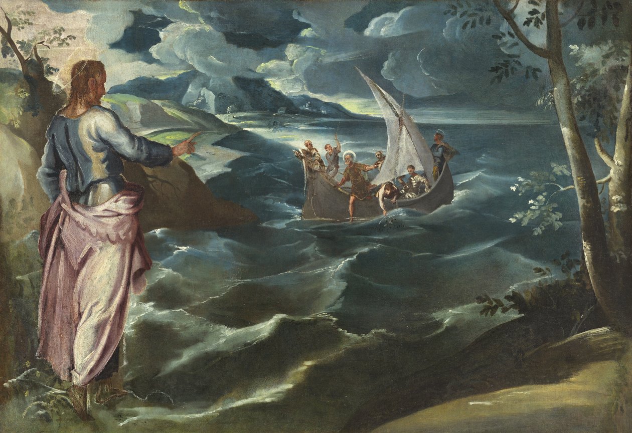 Le Christ à la mer de Galilée, vers 1575-80 - Jacopo Robusti Tintoretto